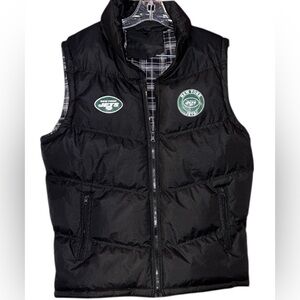 Black Puffer Vest with New York Jets XL